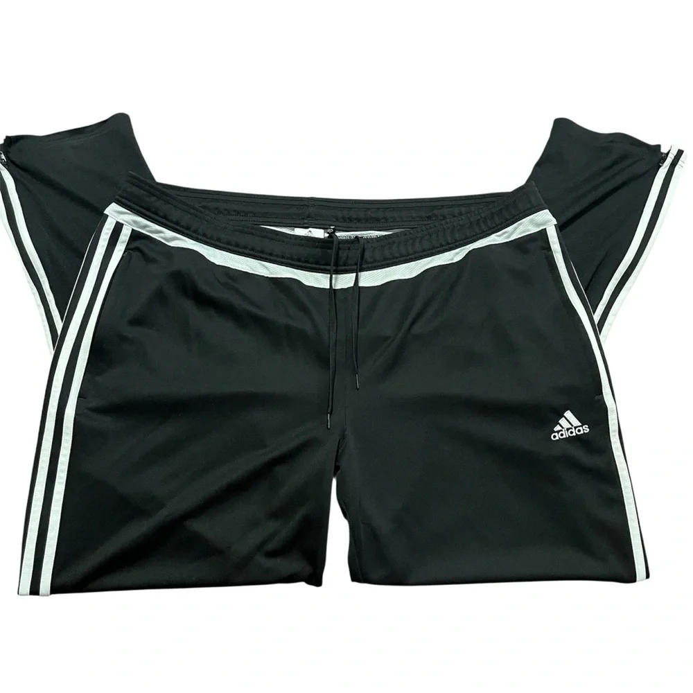 Adidas Three Stripe Unisex Size XXL Black White Track Pants Athletic Streetwear